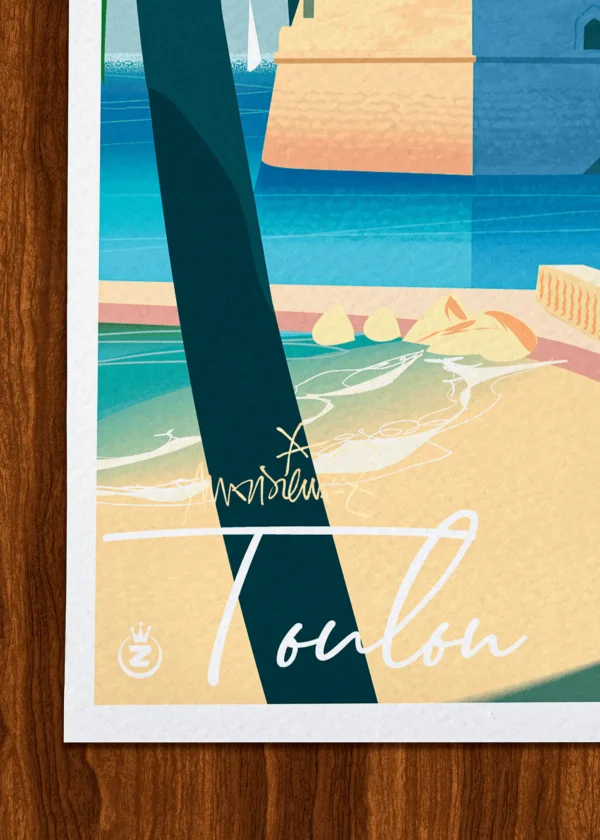 Signature-472 Affiche Toulon Signée Monsieur Z, Tirage d'art,