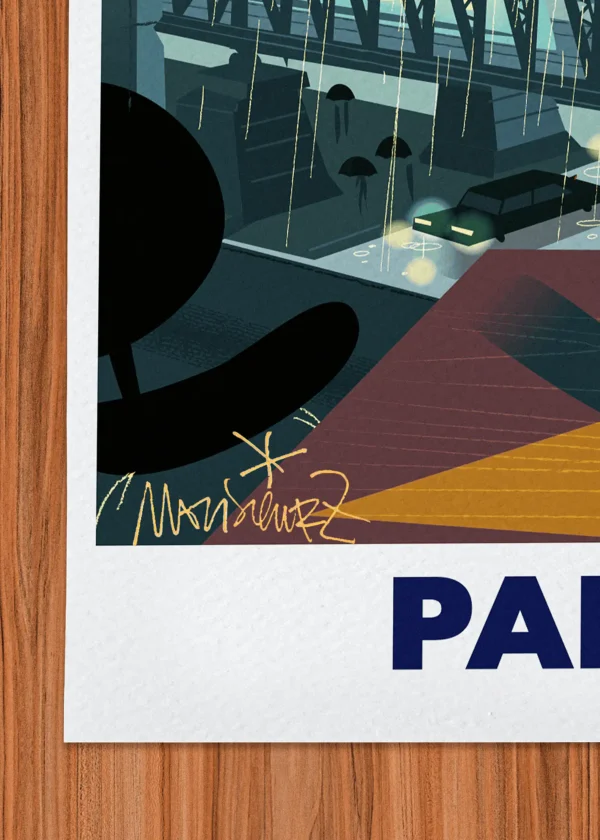 Signature-475 Affiche paris Signée Monsieur Z, Tirage d'art,