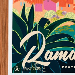 Affiche ramatuelle Signée Monsieur Z, Tirage d'art,