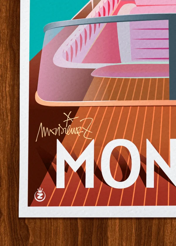 Signature-486 Affiche Monaco Signée Monsieur Z, Tirage d'art,