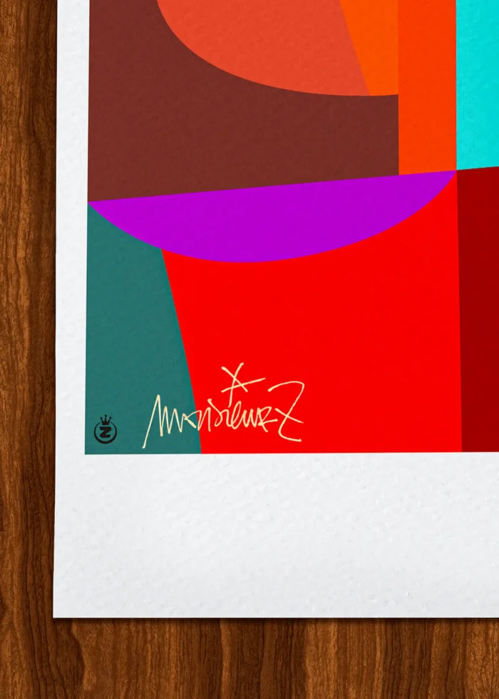 Signature-487 Affiche Abstrait Signée Monsieur Z, Tirage d'art,