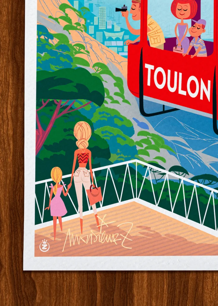 Signature-488 Affiche toulon Signée Monsieur Z, Tirage d'art,