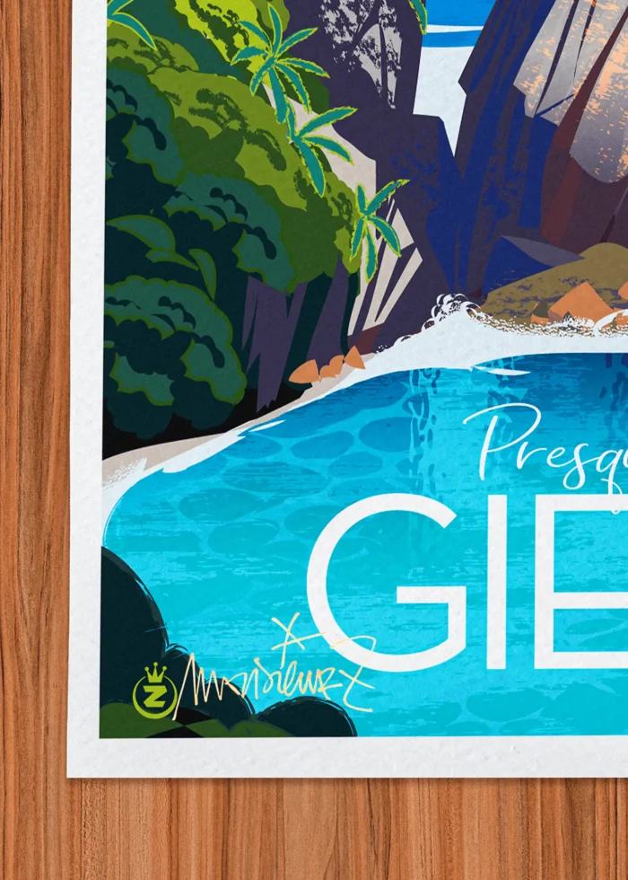 Signature-489 Affiche giens Signée Monsieur Z, Tirage d'art,