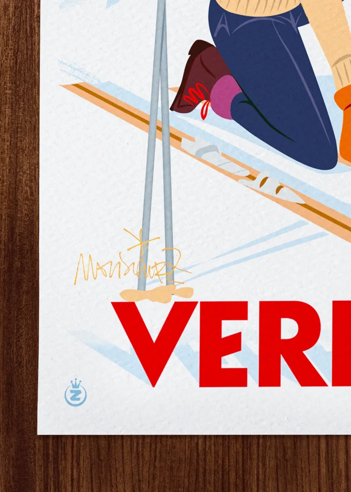 Signature-491 Affiche verbier Signée Monsieur Z, Tirage d'art,