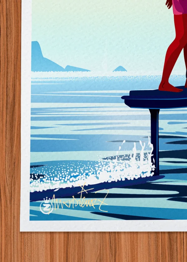 Signature-495 Affiche surf Signée Monsieur Z, Tirage d'art,