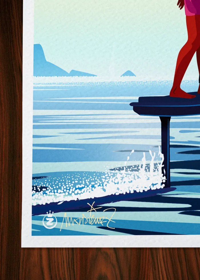Signature-496 Affiche plage Signée Monsieur Z, Tirage d'art,