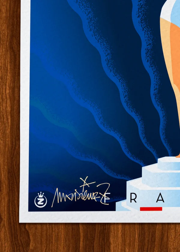 Signature-497 Affiche Vichy Signée Monsieur Z, Tirage d'art,