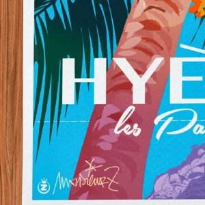 Affiche hyères Signée Monsieur Z, Tirage d'art,