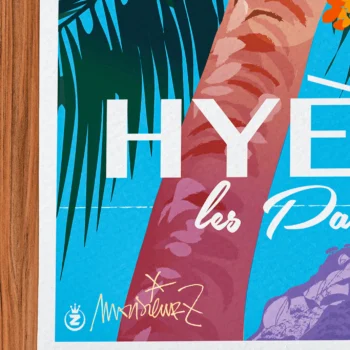 Affiche hyères Signée Monsieur Z, Tirage d'art,