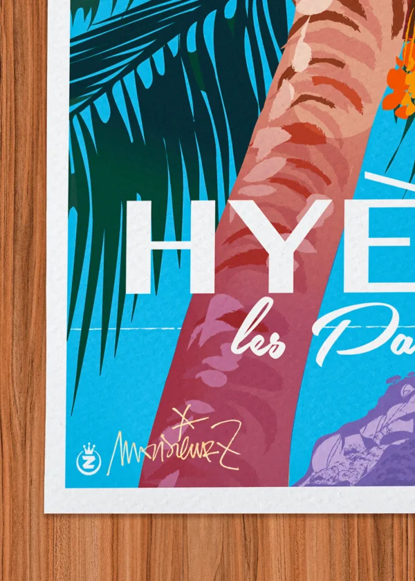 Signature-498 Affiche hyères Signée Monsieur Z, Tirage d'art,