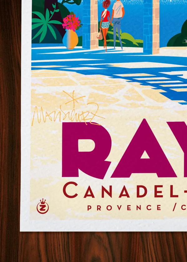 Signature-505 Affiche Rayol Signée Monsieur Z, Tirage d'art,