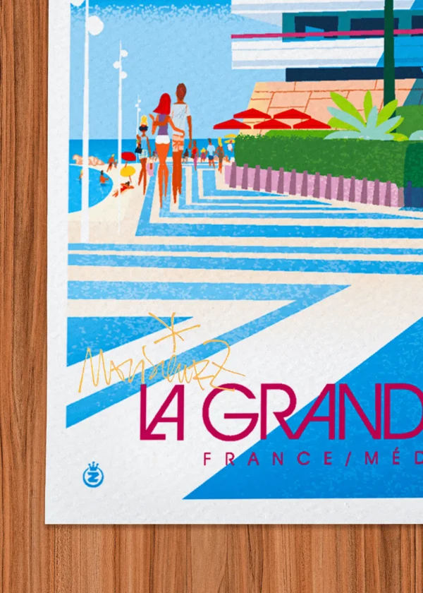 Signature-514 Affiche La grande motte Signée Monsieur Z, Tirage d'art,