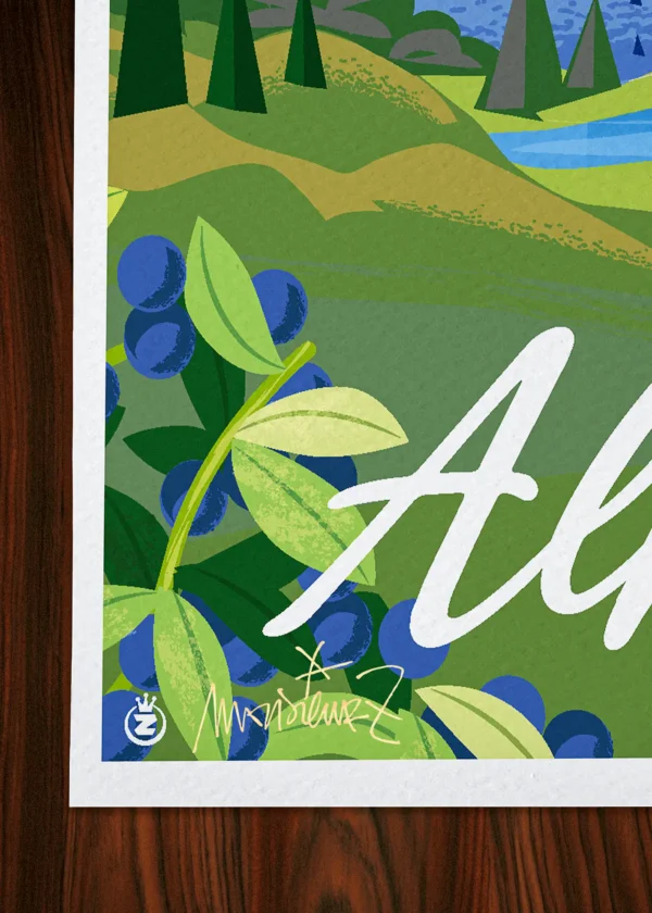 Signature-519 Affiche Alpes Signée Monsieur Z, Tirage d'art,