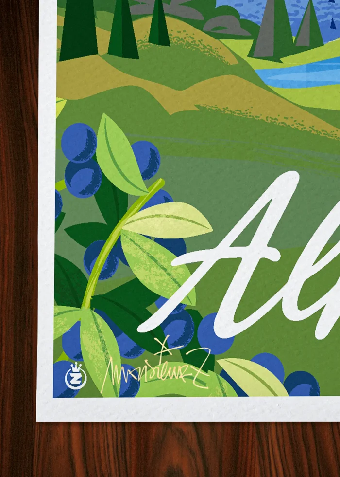 Signature-519 Affiche Alpes Signée Monsieur Z, Tirage d'art,