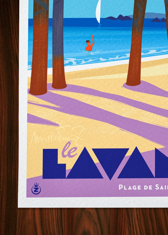Signature-521 Affiche Lavandou Signée Monsieur Z, Tirage d'art,