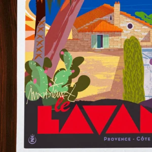 Affiche lavandou Signée Monsieur Z, Tirage d'art,