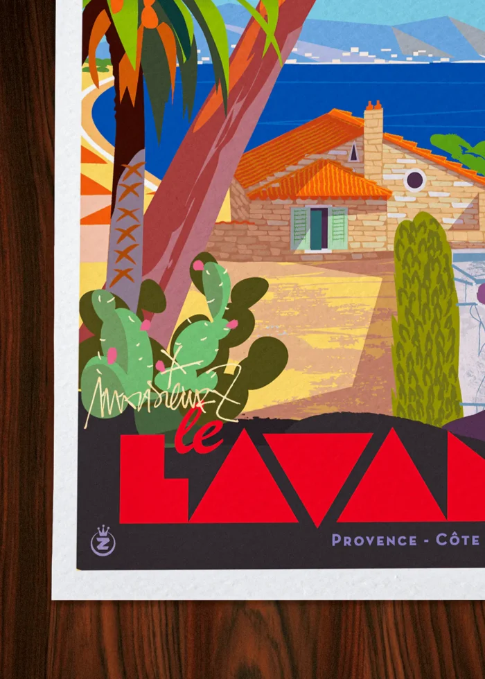 Signature-522 Affiche lavandou Signée Monsieur Z, Tirage d'art,