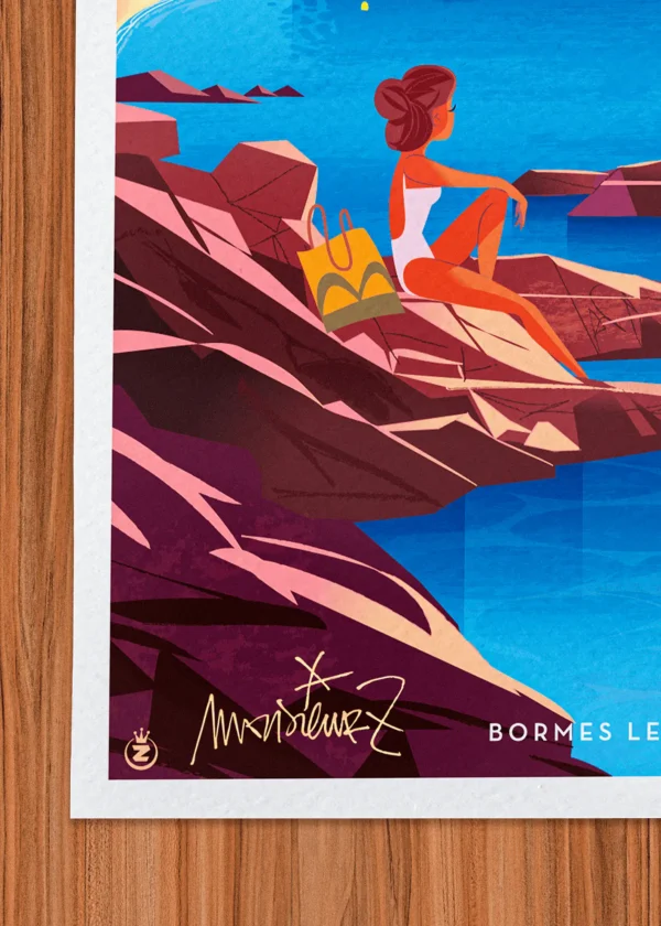 Signature-525 Affiche fort brégançon Signée Monsieur Z, Tirage d'art,