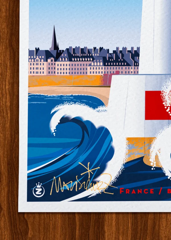 Signature-530 Affiche saint malo Signée Monsieur Z, Tirage d'art,