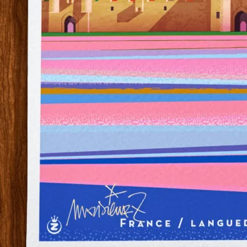 Affiche aigues mortes Signée Monsieur Z, Tirage d'art,