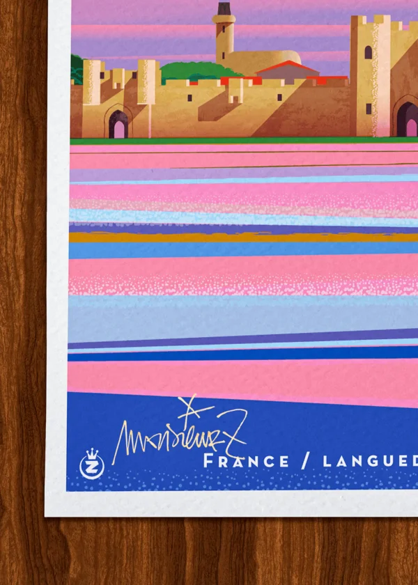 Signature-531 Affiche aigues mortes Signée Monsieur Z, Tirage d'art,