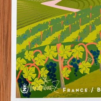 Affiche Bourgognes Signée Monsieur Z, Tirage d'art,