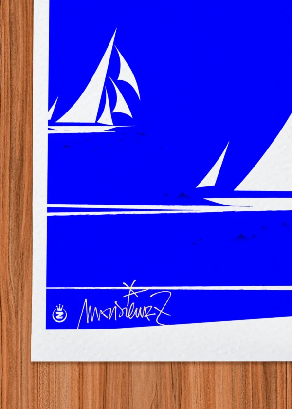 Signature-535 Affiche voiles de saint tropez Signée Monsieur Z, Tirage d'art,