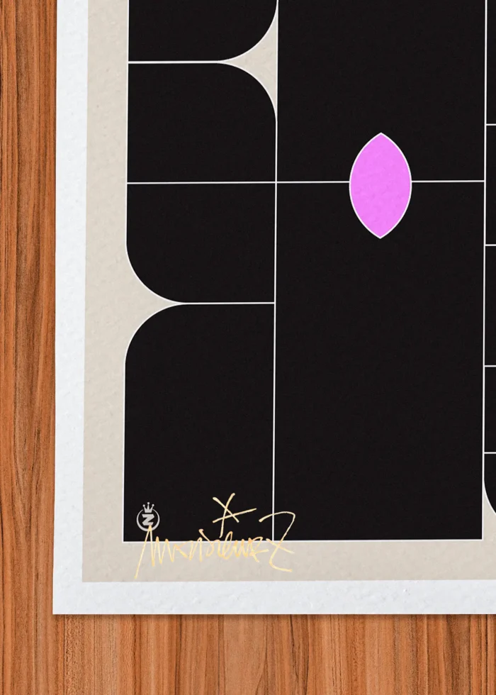 Signature-536 Affiche Abstrait Signée Monsieur Z, Tirage d'art,