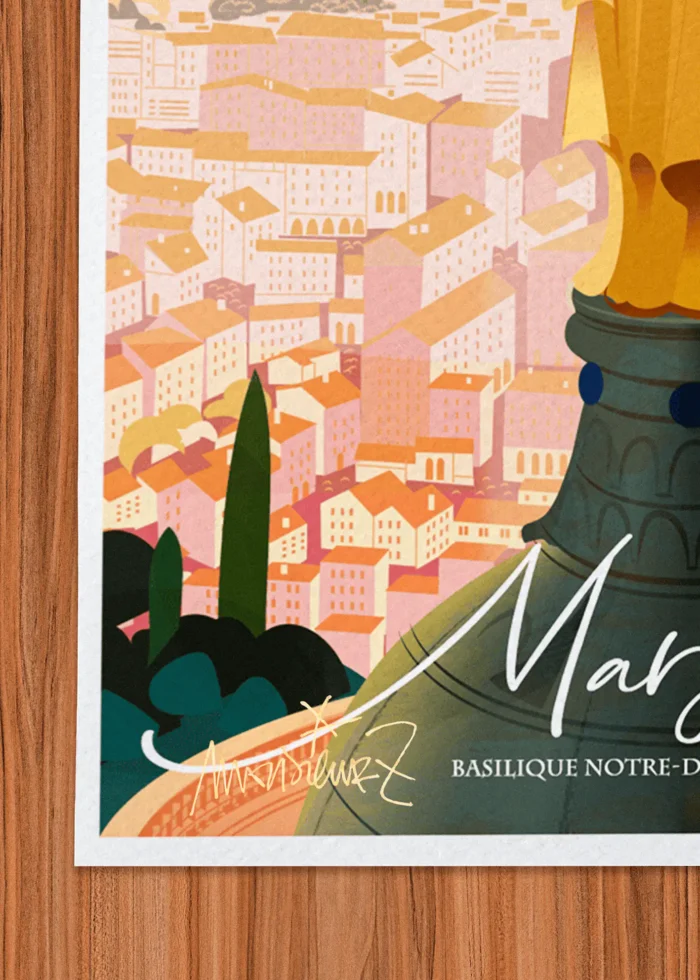 Signature-539 Affiche Marseille Signée Monsieur Z, Tirage d'art,