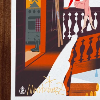 Affiche ski Signée Monsieur Z, Tirage d'art,