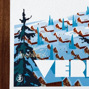 Affiche verbier Signée Monsieur Z, Tirage d'art,