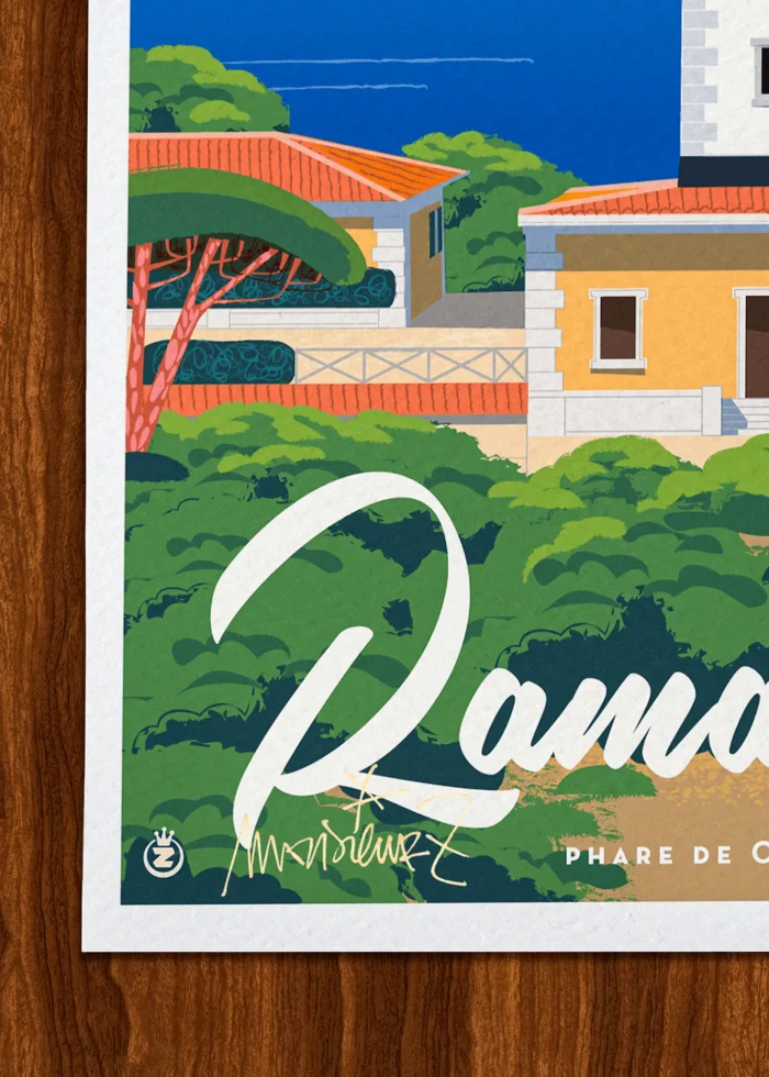 Signature-550 Affiche Ramatuelle Signée Monsieur Z, Tirage d'art,