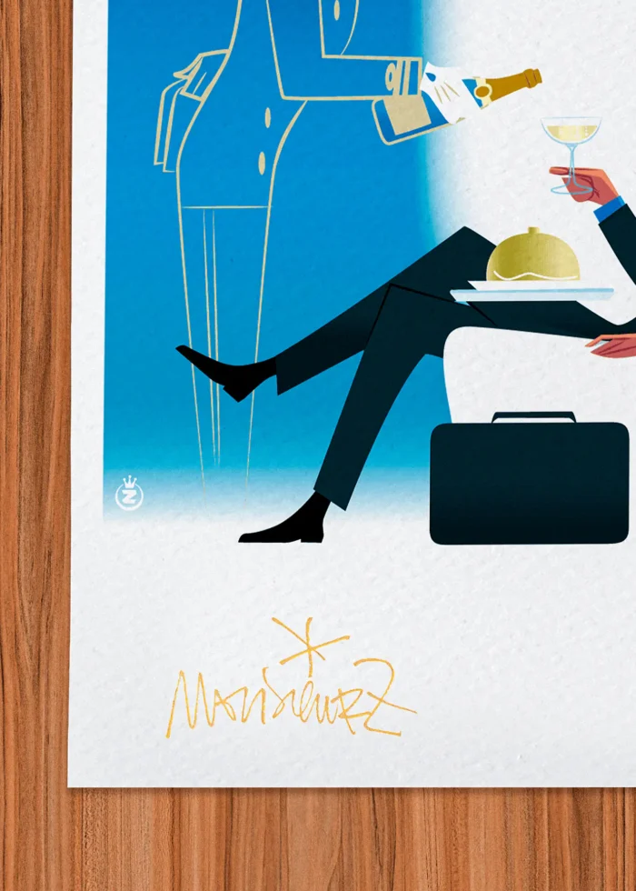 Signature-551 Affiche Avion Signée Monsieur Z, Tirage d'art,