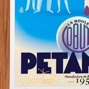Affiche Pétanque Signée Monsieur Z, Tirage d'art,