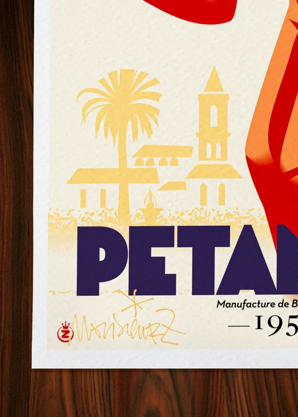 Signature-553 Affiche Pétanque Signée Monsieur Z, Tirage d'art,