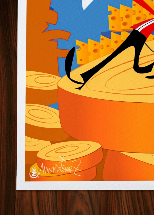 Signature-RATZ-Fromage Affiche Ratz Signée Monsieur Z, Tirage d'art,