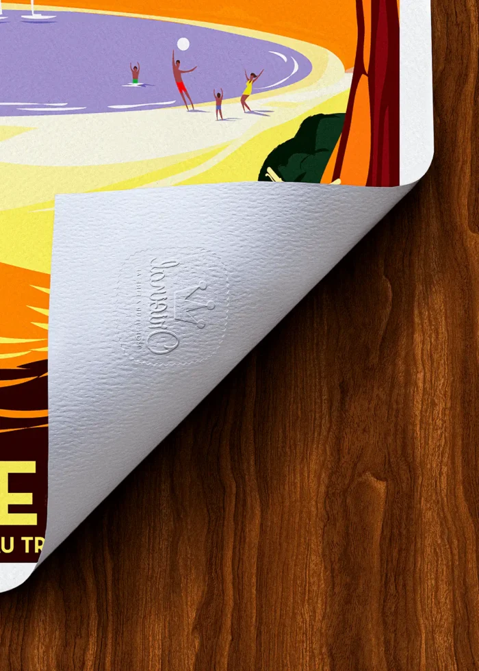 Tampon-017 Affiche Porquerolles Tampon Original Monsieur Z, Tirage d'art,