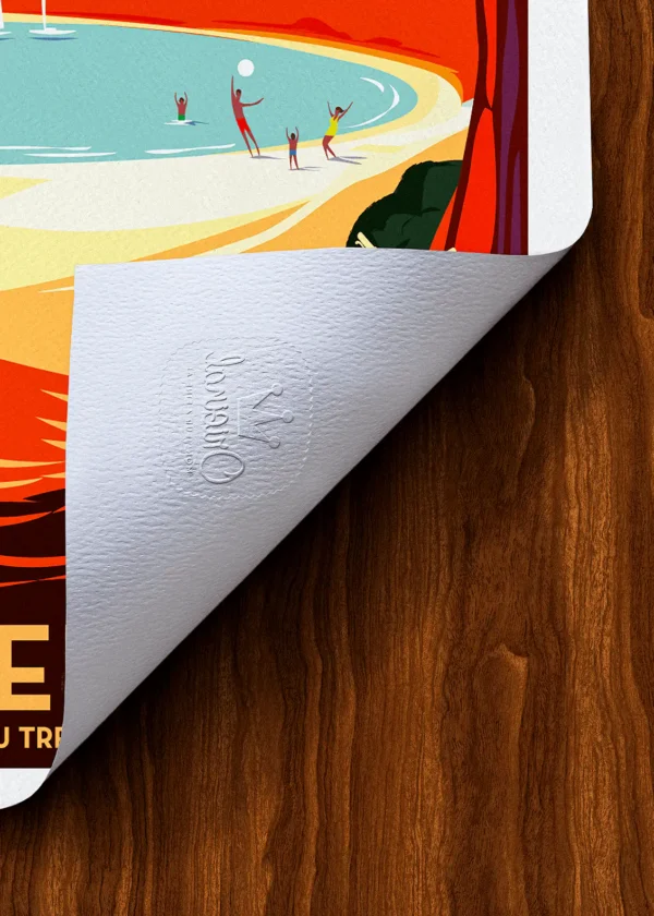 Tampon-037 Affiche Porquerolles Tampon Original Monsieur Z, Tirage d'art,