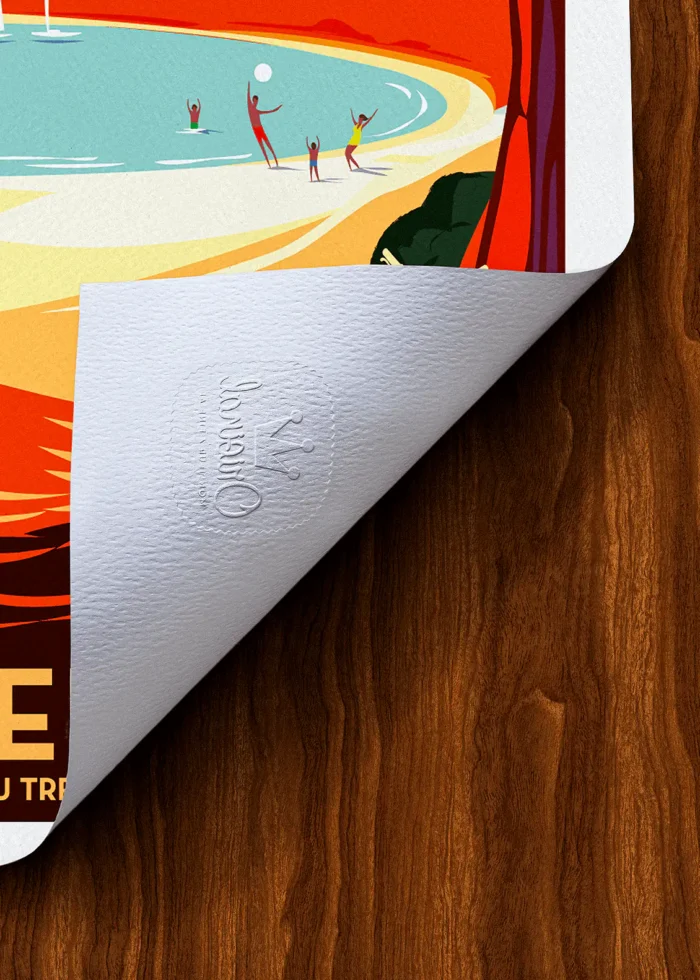 Tampon-037 Affiche Porquerolles Tampon Original Monsieur Z, Tirage d'art,