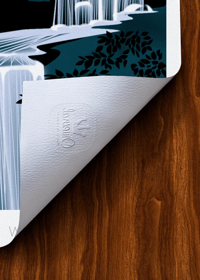 Tampon-067 Affiche Falling water house Tampon Original Monsieur Z, Tirage d'art,