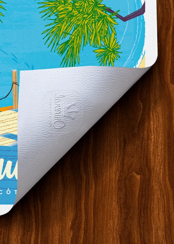 Tampon-440 Affiche Porquerolles Tampon Original Monsieur Z, Tirage d'art,