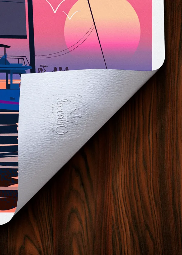 Tampon-481 Affiche porquerolles Tampon Original Monsieur Z, Tirage d'art,