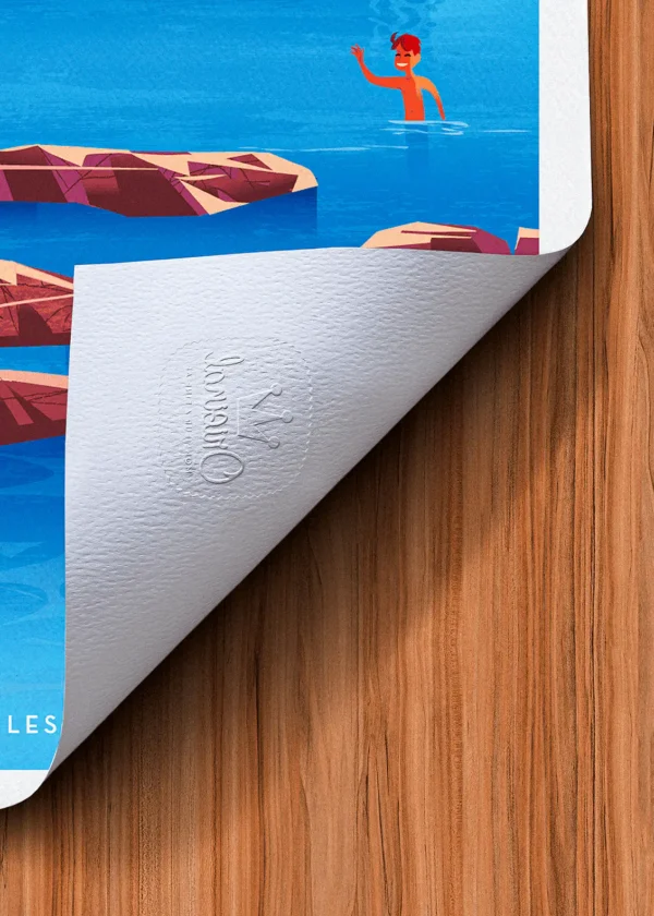 Tampon-525 Affiche Fort Brégançon Tampon Original Monsieur Z, Tirage d'art,