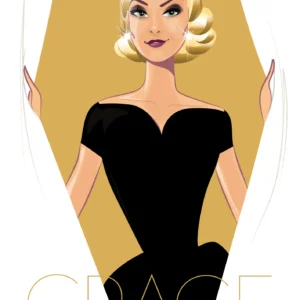 199-Grace Kelly, icone de mode, Affiche, Tirage Art, Digigraphie, Illustration, œuvre, Poster, Fine Art, Design. Monsieur Z