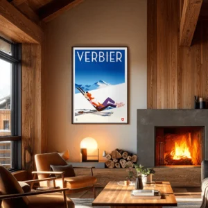 Affiche Montage, Intérieur Mid-Century chalet, affiche monsieur Z AAZ Galerie