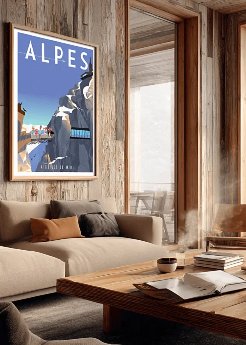 Affiche Montage, Intérieur Mid-Century chalet, affiche monsieur Z AAZ Galerie
