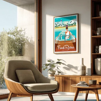 Affiche French Riviera Monsieur Z, Affiche Bateau, Affiche Monaco, Affiche AAZ Galerie