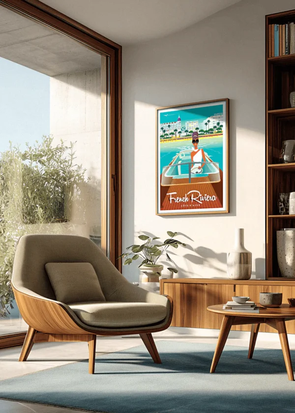 428_site Affiche French Riviera Monsieur Z, Affiche Bateau, Affiche Monaco, Affiche AAZ Galerie