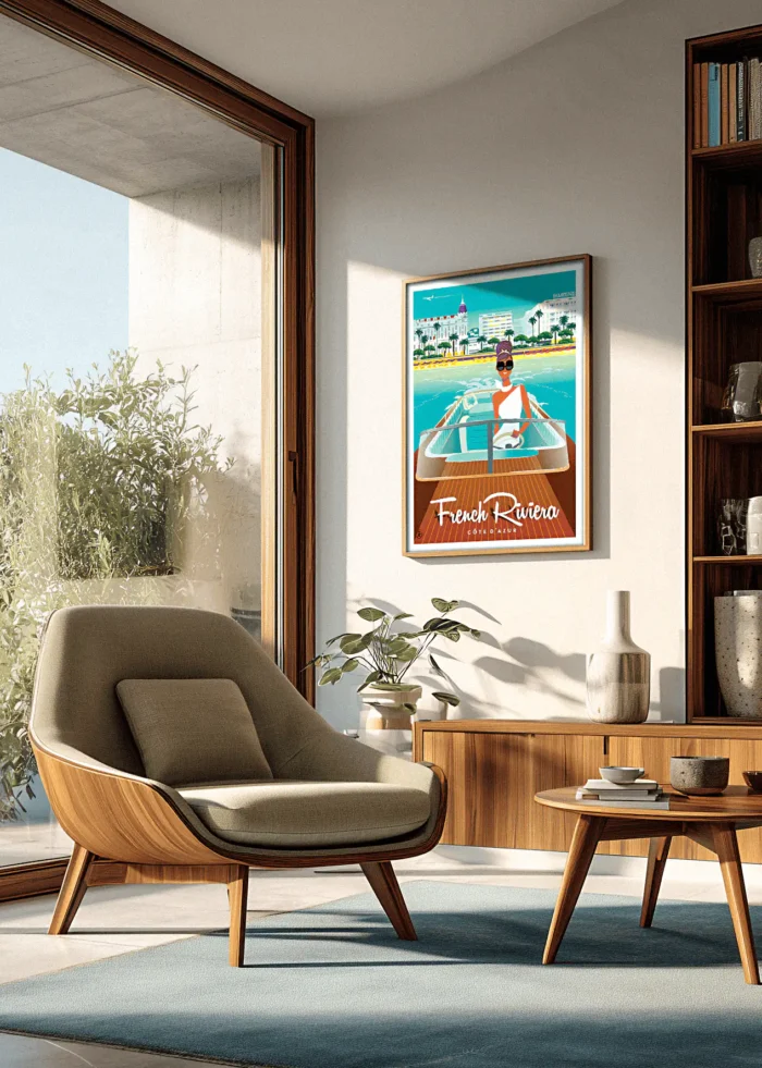 428_site Affiche French Riviera Monsieur Z, Affiche Bateau, Affiche Monaco, Affiche AAZ Galerie