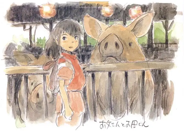 Hayao Miyazaki Le voyage de Chihiro concept Art